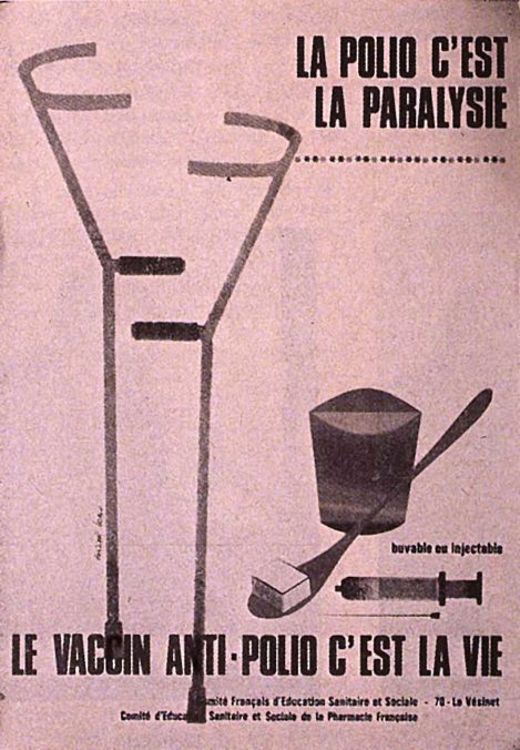 polio vaccin affiche 1967 - santé étudiant