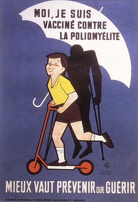 polio vaccin affiche 1964 - santé étudiant