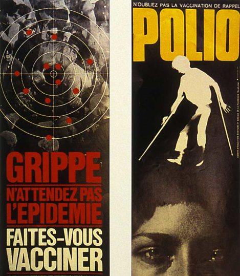 polio vaccination affiche 1970 - santé étudiant